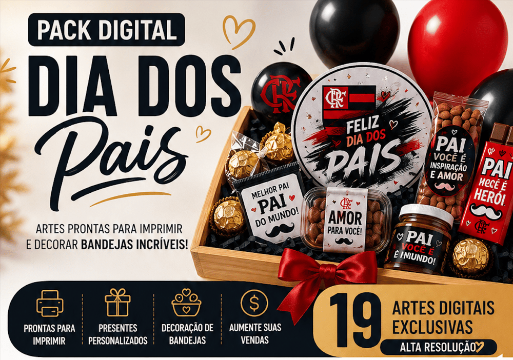Pack digital Dia dos Pais com 19 artes exclusivas em alta resolução